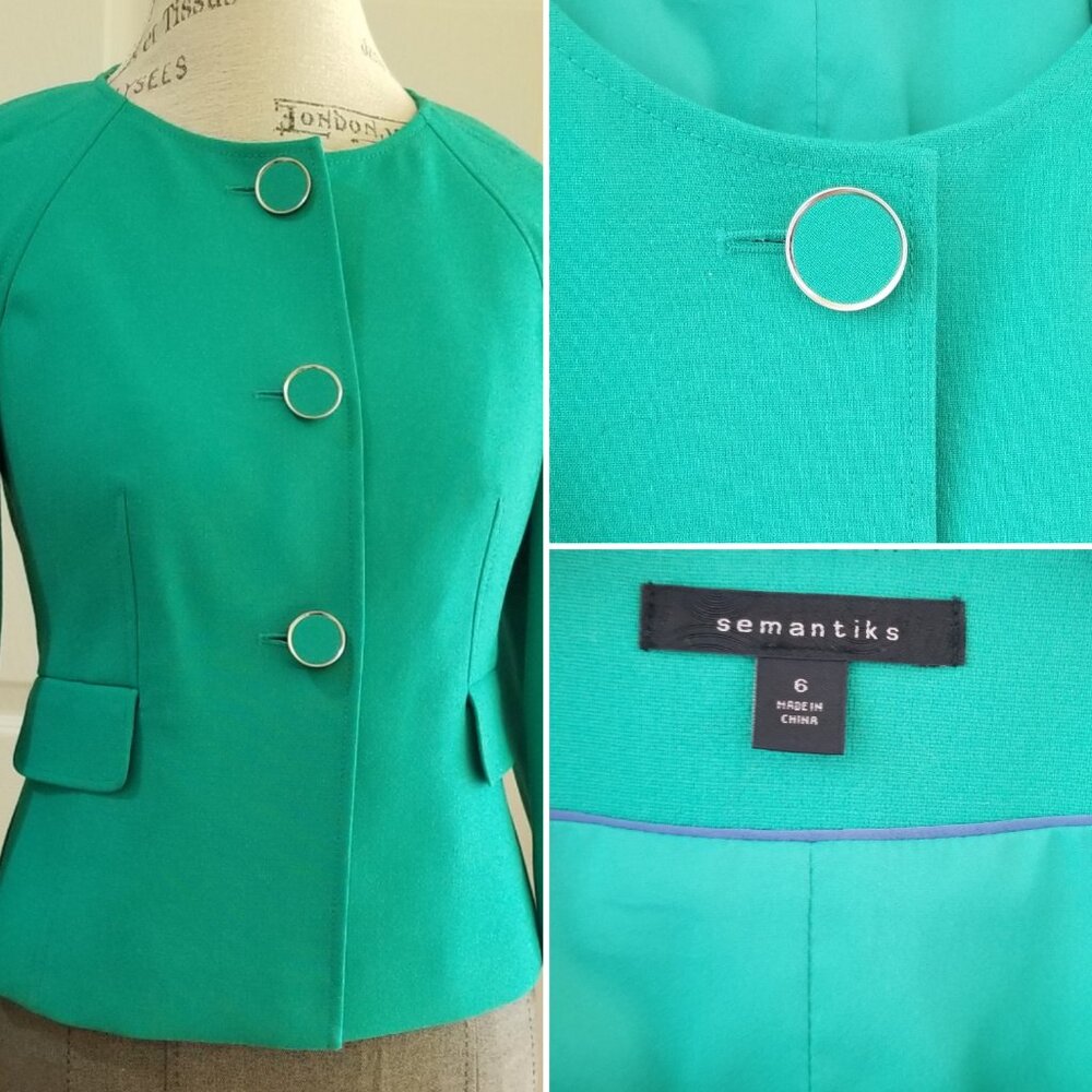 Semantiks 3-Button, 3/4 Sleeve Dress Jacket